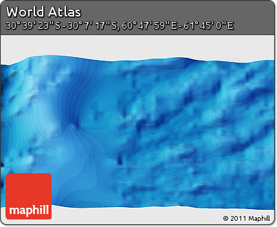 Political 3D Map of the Area around 30° 23' 20" S, 61° 16' 29" E