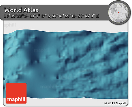 Satellite 3D Map of the Area around 30° 23' 20" S, 61° 16' 29" E