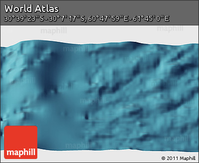 Satellite 3D Map of the Area around 30° 23' 20" S, 61° 16' 29" E
