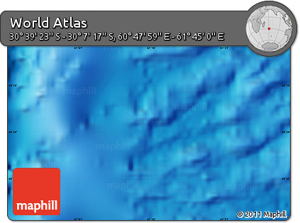 Physical Map of the Area around 30° 23' 20" S, 61° 16' 29" E