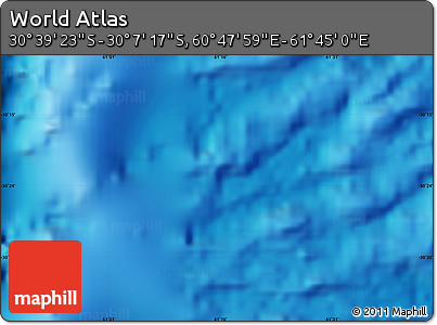 Physical Map of the Area around 30° 23' 20" S, 61° 16' 29" E