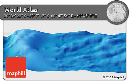 Physical Panoramic Map of the Area around 30° 23' 20" S, 61° 16' 29" E