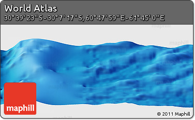 Physical Panoramic Map of the Area around 30° 23' 20" S, 61° 16' 29" E
