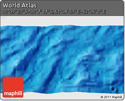 Physical 3D Map of the Area around 30° 23' 20" S, 62° 7' 30" E