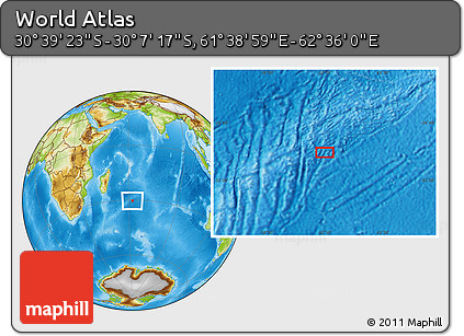 Physical Location Map of the Area around 30° 23' 20" S, 62° 7' 30" E
