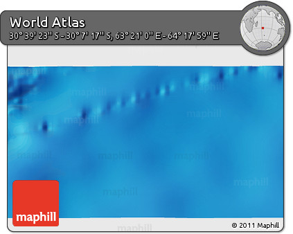 Physical 3D Map of the Area around 30° 23' 20" S, 63° 49' 30" E