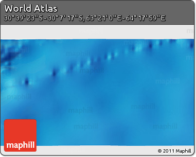 Physical 3D Map of the Area around 30° 23' 20" S, 63° 49' 30" E