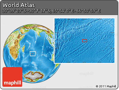 Physical Location Map of the Area around 30° 23' 20" S, 66° 22' 30" E
