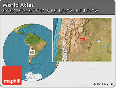Satellite Location Map of the Area around 30° 23' 20" S, 66° 13' 29" W