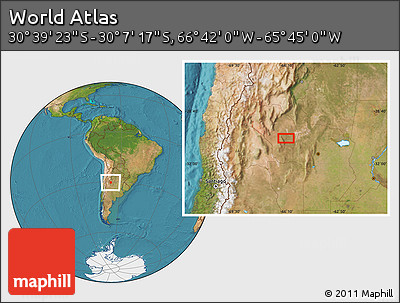 Satellite Location Map of the Area around 30° 23' 20" S, 66° 13' 29" W