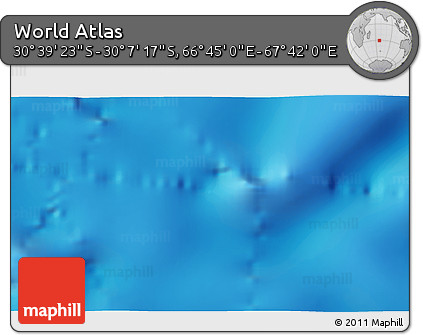 Physical 3D Map of the Area around 30° 23' 20" S, 67° 13' 29" E