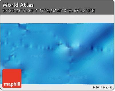 Physical 3D Map of the Area around 30° 23' 20" S, 67° 13' 29" E