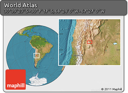 Satellite Location Map of the Area around 30° 23' 20" S, 67° 55' 30" W