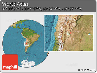 Satellite Location Map of the Area around 30° 23' 20" S, 67° 55' 30" W