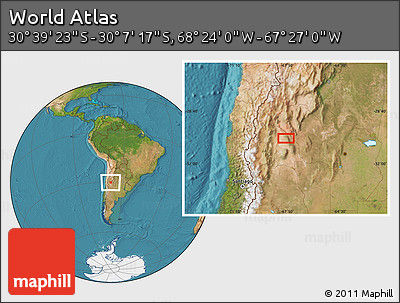 Satellite Location Map of the Area around 30° 23' 20" S, 67° 55' 30" W