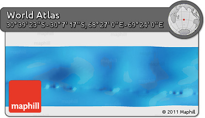 Physical Panoramic Map of the Area around 30° 23' 20" S, 68° 55' 30" E