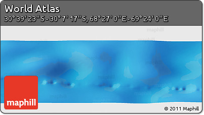 Physical Panoramic Map of the Area around 30° 23' 20" S, 68° 55' 30" E