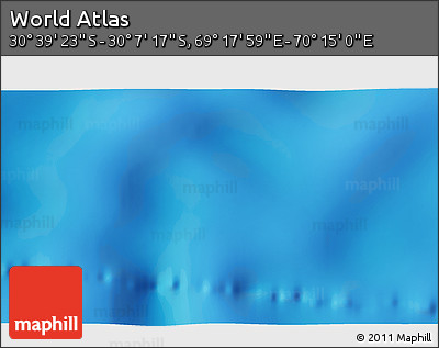 Physical 3D Map of the Area around 30° 23' 20" S, 69° 46' 30" E