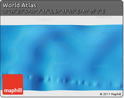 Physical 3D Map of the Area around 30° 23' 20" S, 69° 46' 30" E