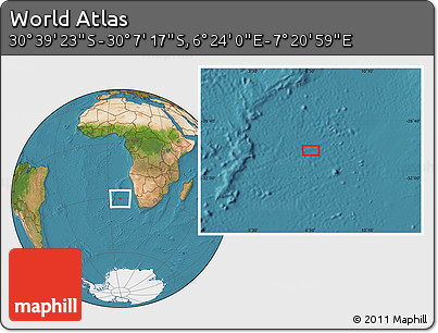 Satellite Location Map of the Area around 30° 23' 20" S, 6° 52' 30" E
