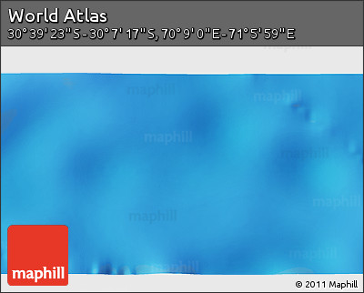 Physical 3D Map of the Area around 30° 23' 20" S, 70° 37' 30" E