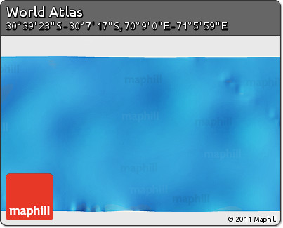 Physical 3D Map of the Area around 30° 23' 20" S, 70° 37' 30" E