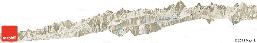 Shaded Relief Horizon Map of the Area around 30° 23' 20" S, 70° 28' 29" W