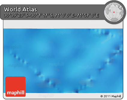 Physical 3D Map of the Area around 30° 23' 20" S, 71° 28' 29" E