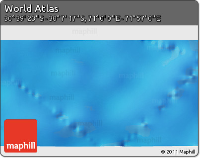 Physical 3D Map of the Area around 30° 23' 20" S, 71° 28' 29" E