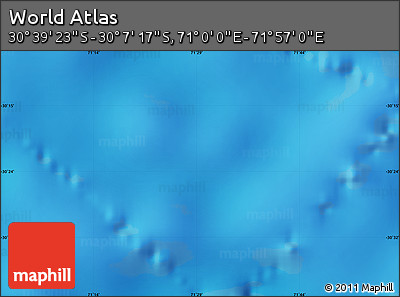 Physical Map of the Area around 30° 23' 20" S, 71° 28' 29" E