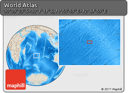 Shaded Relief Location Map of the Area around 30° 23' 20" S, 72° 19' 29" E
