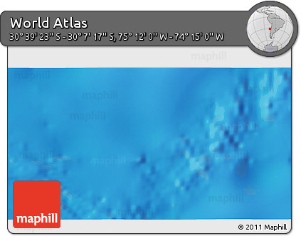 Physical 3D Map of the Area around 30° 23' 20" S, 74° 43' 29" W