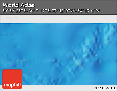 Physical 3D Map of the Area around 30° 23' 20" S, 74° 43' 29" W