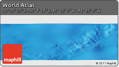 Physical Panoramic Map of the Area around 30° 23' 20" S, 74° 43' 29" W