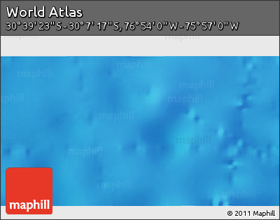 Physical 3D Map of the Area around 30° 23' 20" S, 76° 25' 30" W