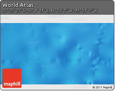 Physical 3D Map of the Area around 30° 23' 20" S, 76° 25' 30" W