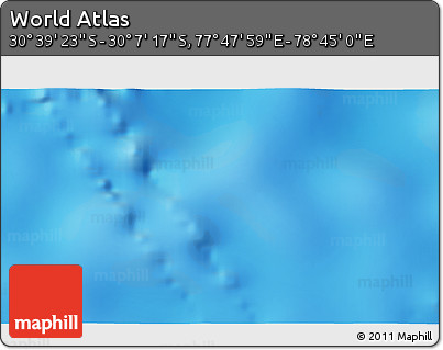 Shaded Relief 3D Map of the Area around 30° 23' 20" S, 78° 16' 30" E