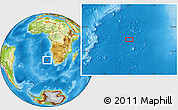 Physical Location Map of the area around 30° 23' 20" S, 7° 43' 29" E