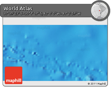Physical 3D Map of the Area around 30° 23' 20" S, 81° 31' 30" W