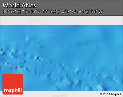 Physical 3D Map of the Area around 30° 23' 20" S, 81° 31' 30" W