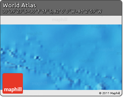 Physical 3D Map of the Area around 30° 23' 20" S, 81° 31' 30" W