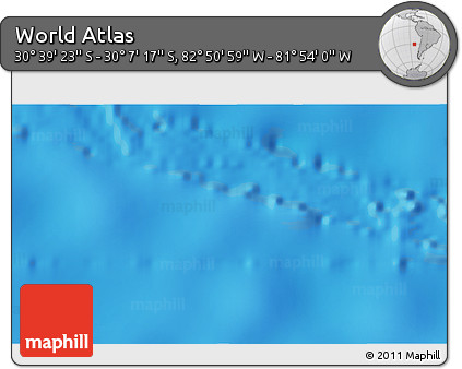 Physical 3D Map of the Area around 30° 23' 20" S, 82° 22' 30" W
