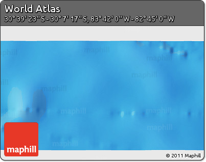 Physical 3D Map of the Area around 30° 23' 20" S, 83° 13' 29" W