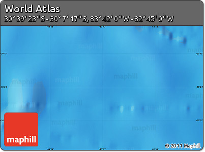 Shaded Relief Map of the Area around 30° 23' 20" S, 83° 13' 29" W