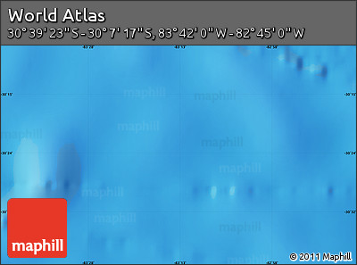Shaded Relief Map of the Area around 30° 23' 20" S, 83° 13' 29" W