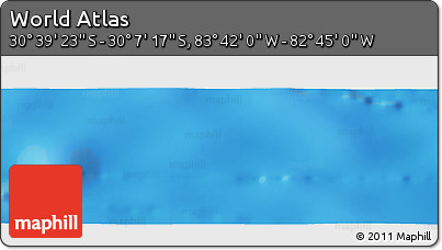 Physical Panoramic Map of the Area around 30° 23' 20" S, 83° 13' 29" W