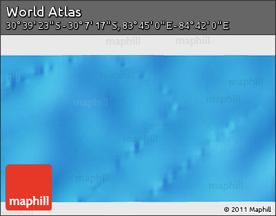 Physical 3D Map of the Area around 30° 23' 20" S, 84° 13' 29" E