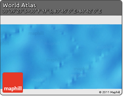 Physical 3D Map of the Area around 30° 23' 20" S, 84° 13' 29" E
