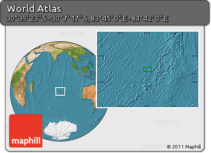 Satellite Location Map of the Area around 30° 23' 20" S, 84° 13' 29" E