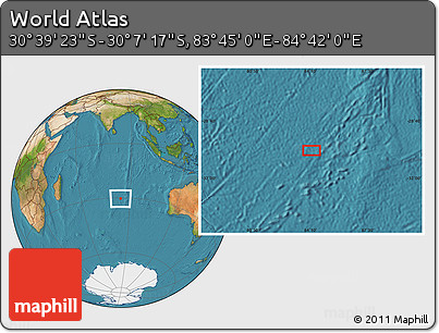 Satellite Location Map of the Area around 30° 23' 20" S, 84° 13' 29" E